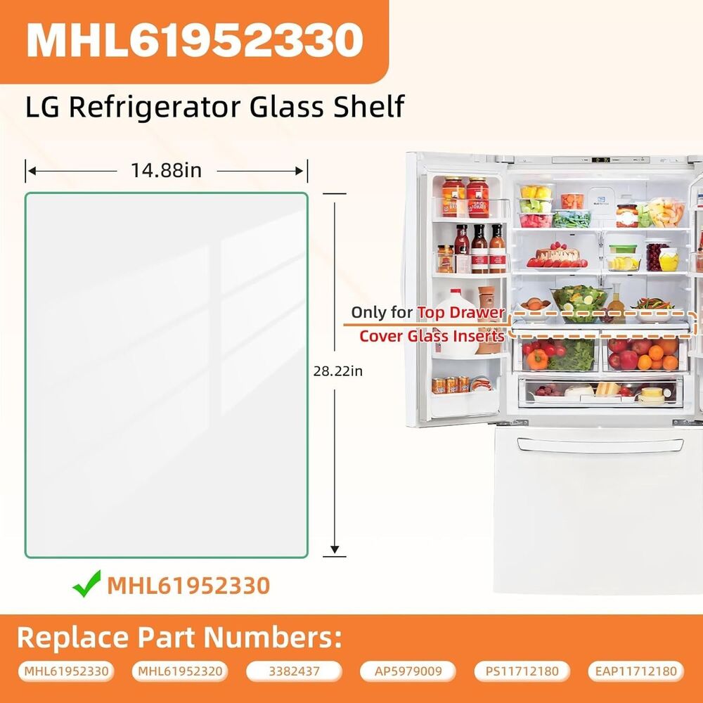 Upgraded MHL61952330 Refrigerator Glass Shelf Compatible with LG Fridge/Kenmore